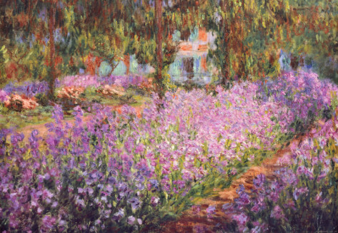The Artists Garden At Giverny, C.1900-Claude Monet Painting